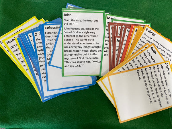 Books of the Bible - Over sized Laminated Control Cards