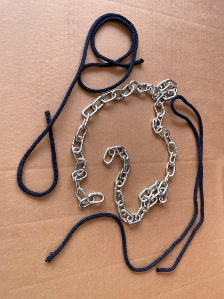 A10A - Chain & 2 Pieces of Braided Blue Cord