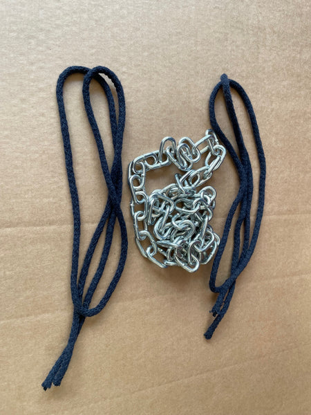 A10A - Chain & 2 Pieces of Braided Blue Cord